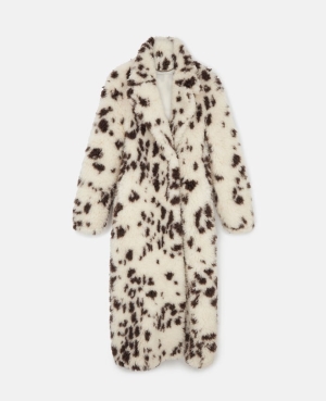Stella McCartney Appaloosa Print Long Teddy Rockar Dam Grädde | 2915IOAJX