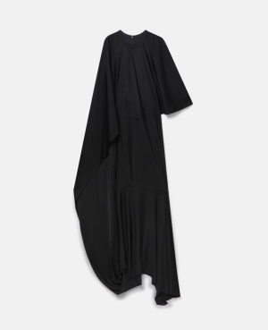 Stella McCartney Asymmetric Cape Sleeve Klänning Dam Svarta | 1692BGQSU