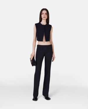 Stella McCartney Braided Cord Slim Fit Tailoring Dam Svarta | 3175YRAGM
