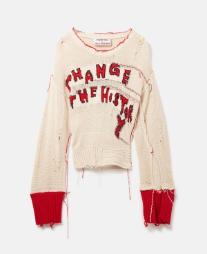 Stella McCartney CHANGE THE HISTORY' Jumpers Dam Grädde Röda | 3682BXDMQ