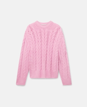 Stella McCartney Cable Knit Cape Jumpers Dam Rosa | 7604AVHIM