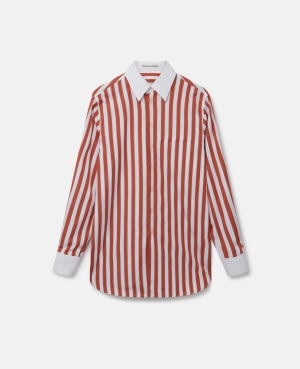Stella McCartney Candy Stripe Skjorta Dam Cinnamon | 0265RXJGH