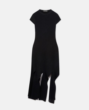 Stella McCartney Compact Knit Midi Klänning Dam Svarta | 5961FTEYA