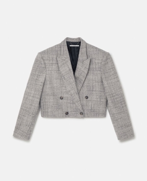 Stella McCartney Cropped Boxy Double-Breasted Blazers Dam Oat | 2178LOXCR