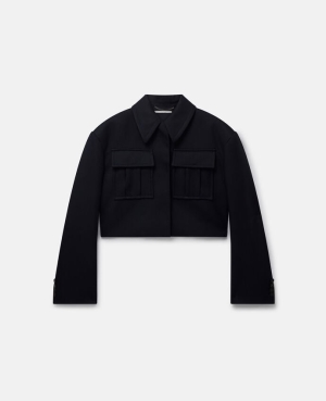 Stella McCartney Cropped Cargo Jackor Dam Ink | 8241OAMIY