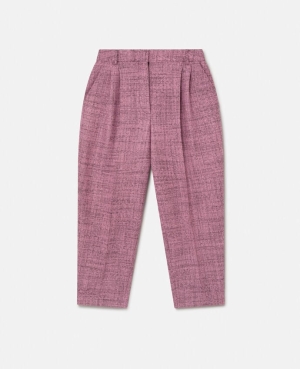 Stella McCartney Cropped Plisserad Tailoring Dam Rosa | 7468TAYHN