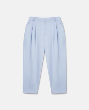 Stella McCartney Cropped Plisserad Tailoring Dam Blå | 8614PLVRQ