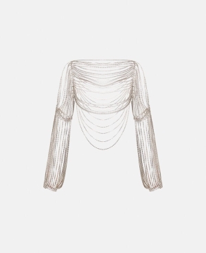 Stella McCartney Crystal Chain Sleeve Blast Dam Crystal | 7893ATHXY