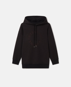 Stella McCartney Diamanté Logo Hoodie Dam Svarta | 2345MXPKG