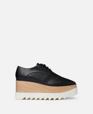 Stella McCartney Elyse Crystal Star Platform Kilklack Dam Svarta | 7139MRZDN
