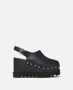 Stella McCartney Elyse Slingback Platform Clogs Kilklack Dam Svarta | 7290RAMEO
