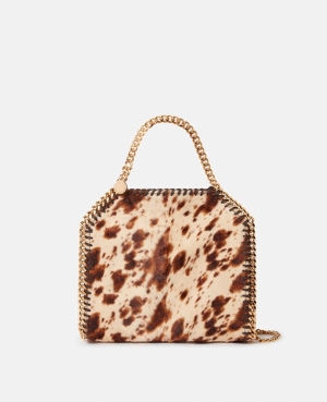 Stella McCartney Falabella Appaloosa Print Velvet Mini Toteväska Dam Bruna | 8972WTIKM