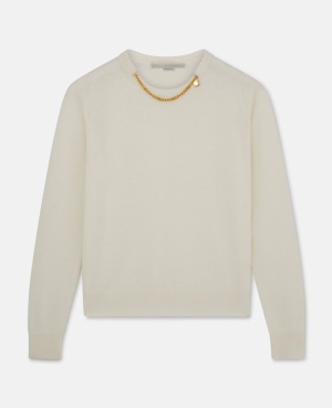 Stella McCartney Falabella Chain Crew Neck Jumpers Dam Grädde | 2165QVWYZ