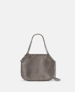 Stella McCartney Falabella Crystal Mesh Mini Toteväska Dam Fog | 4853UXDYM