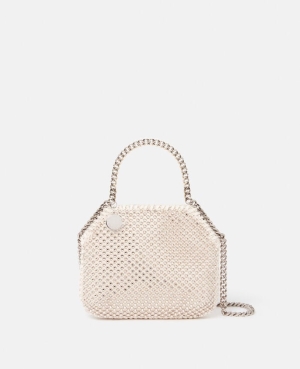 Stella McCartney Falabella Crystal Mesh Mini Toteväska Dam Almond | 6732GZOUA