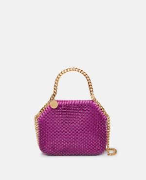 Stella McCartney Falabella Crystal Mesh Mini Toteväska Dam Ljuslila | 7658INVSG