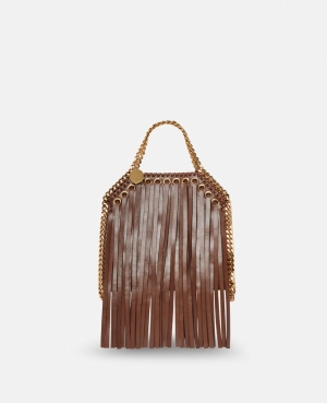 Stella McCartney Falabella Fringed Tiny Toteväska Dam Cinnamon | 8596NXHGA