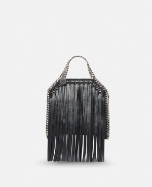 Stella McCartney Falabella Fringed Tiny Toteväska Dam Svarta | 9865XKTUI