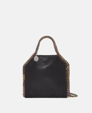 Stella McCartney Falabella Holographic Chain Tiny Toteväska Dam Svarta | 6214KLIVR