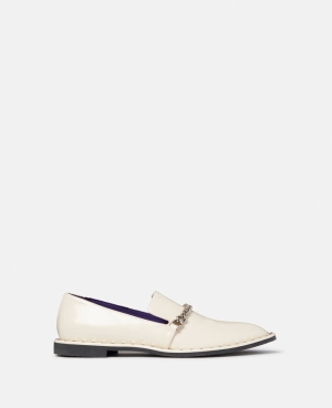 Stella McCartney Falabella Loafers Platta Skor Dam Vita | 1543HRSZJ