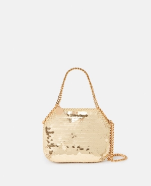 Stella McCartney Falabella Oversized Sequin Mini Toteväska Dam Guld | 6745OHGUR