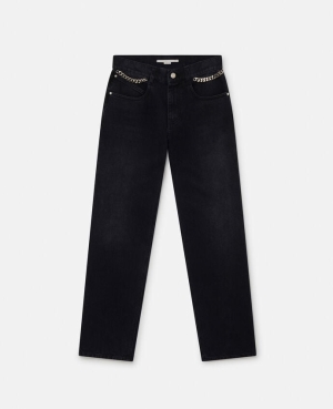 Stella McCartney Falabella Slim Leg Jeans Dam Svarta | 8152JBNWE