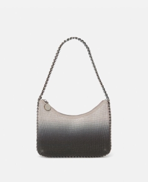 Stella McCartney Falabella Zip Crystal Gradient Mini Axelväska Dam Ljusgrå | 6419QZFWP