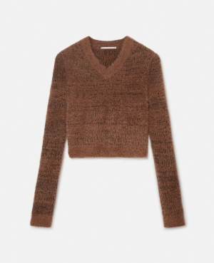 Stella McCartney Fluffy Knit Jumpers Dam Mörkbruna | 8137CWIEO