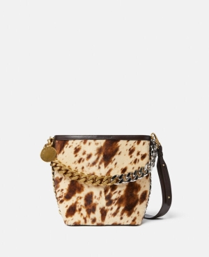 Stella McCartney Frayme Appaloosa Print Velvet Bucket Bag Dam Bruna | 9548THSOA