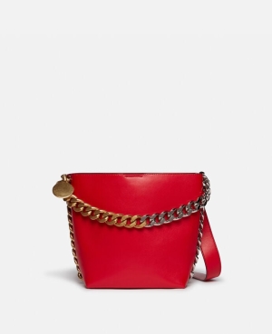 Stella McCartney Frayme Bucket Bag Dam Ljusröda | 1093VRPNT