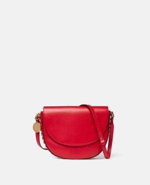 Stella McCartney Frayme Medium Flap Axelväska Dam Ljusröda | 1367ZABIC