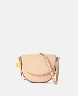 Stella McCartney Frayme Medium Flap Axelväska Dam Powder | 3471HFNQV