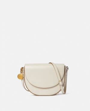 Stella McCartney Frayme Medium Flap Axelväska Dam Vita | 4208SUIKX