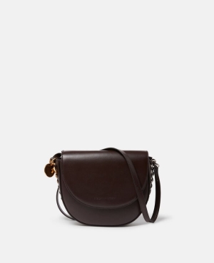 Stella McCartney Frayme Medium Flap Axelväska Dam Choklad Bruna | 5309SEULY