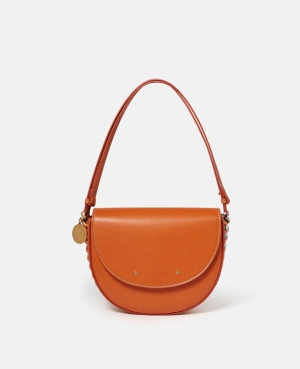 Stella McCartney Frayme Medium Flap Axelväska Dam Flamingo | 9861QFKWT