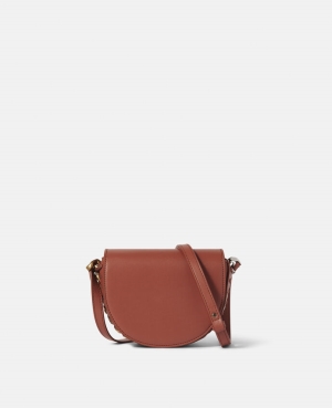 Stella McCartney Frayme Small Flap Axelväska Dam Mörkröda | 1296ZSBKD