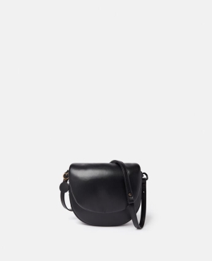 Stella McCartney Frayme Vadderad Medium Flap Axelväska Dam Svarta | 0879MAJIE