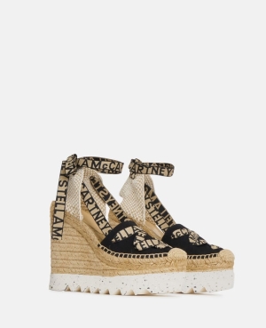 Stella McCartney Gaia Platform Espadrille Espadriller Dam Svarta | 2513OJGDC