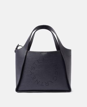 Stella McCartney Logo Grainy Alter Mat Crossbody Väska Dam Indigo | 0718WRDSV