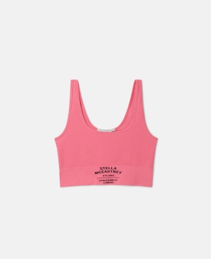 Stella McCartney Logo Rib Knit Cropped Tank Sovkläder Dam Dahlia | 3146TGLPB
