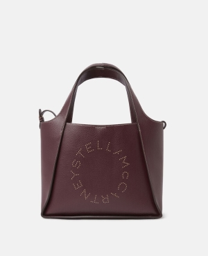Stella McCartney Logo Studded Grainy Alter Mat Crossbody Väska Dam Lila | 6857REGHS
