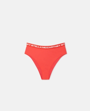 Stella McCartney Logo Tape High-Waisted Bikini Briefs Badkläder Dam Korall | 0785MAXVD