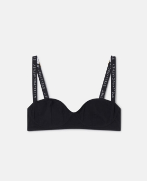 Stella McCartney Logo Tape Soft Cup Underwired Bra Damunderkläder Dam Svarta | 3258TIFSG