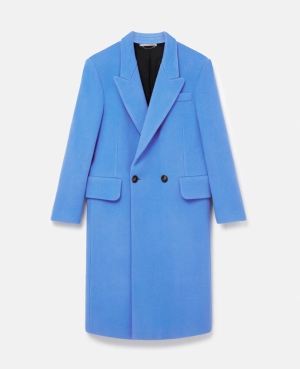 Stella McCartney Long Double-Breasted Rockar Dam Blå | 4681VWCXD