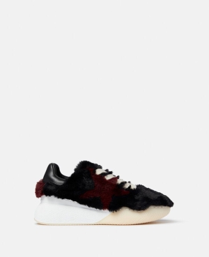 Stella McCartney Loop Shaggy Spets-Up Träningsskor Dam Svarta | 0397ZTORS