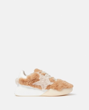 Stella McCartney Loop Shaggy Spets-Up Träningsskor Dam Beige | 3014QVRHP