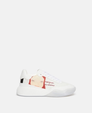 Stella McCartney Loop Twins I Print Träningsskor Dam Vita Rosa | 3109JZTIR