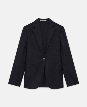 Stella McCartney Lurex Ull Slim Fit Tailored Blazers Dam Ink | 4903WXHQV