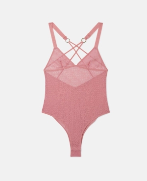 Stella McCartney Monogram Mesh Bodysuit Sovkläder Dam Rosa | 1605EYSJX