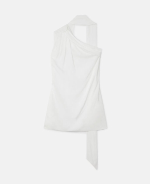 Stella McCartney One-Shoulder Scarf Blast Dam Grädde | 1429XCGMJ